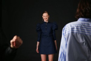 Backstage at Carolina Herrera RTW Fall 2022 ?on February 14, 2022 in New York.