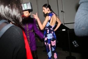 Backstage at Carolina Herrera RTW Fall 2022 ?on February 14, 2022 in New York.