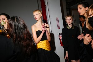 Backstage at Carolina Herrera RTW Fall 2022 ?on February 14, 2022 in New York.