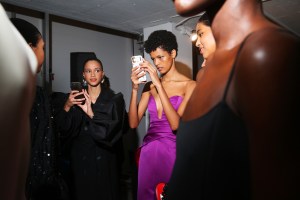 Backstage at Carolina Herrera RTW Fall 2022 ?on February 14, 2022 in New York.