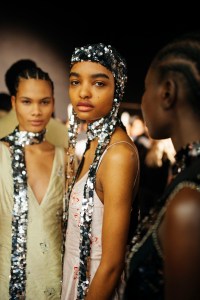 Backstage at Erdem RTW Fall 2022 ​on February 21, 2022 in City.