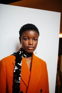 Backstage at Erdem RTW Fall 2022 ​on February 21, 2022 in City.