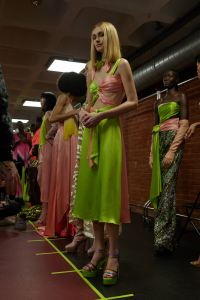 Backstage at Halpern RTW Fall 2022 ​on February 19, 2022 in City.