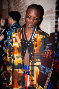 Backstage at Matty Bovan RTW Fall 2022 ​on February 19th, 2022 in London.