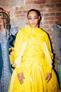 Backstage at Matty Bovan RTW Fall 2022 ​on February 19th, 2022 in London.