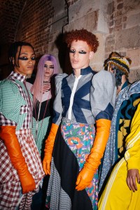 Backstage at Matty Bovan RTW Fall 2022 ​on February 19th, 2022 in London.