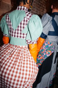 Backstage at Matty Bovan RTW Fall 2022 ​on February 19th, 2022 in London.