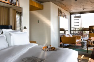 Inside Villa M in Paris.