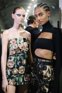 Backstage at Roberto Cavalli RTW Fall 2022 ​on February 23, 2022 in Milan.