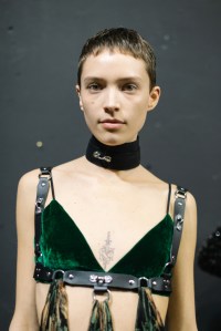 Backstage at Roberto Cavalli RTW Fall 2022 ​on February 23, 2022 in Milan.