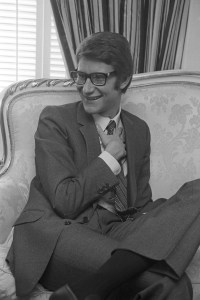 Yves Saint Laurent in Washington, DC during his three week American tour in October 1965.