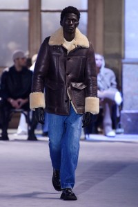 Shearling led outerwear trends at men’s fashion week where labels like Ami, Loewe and Y/Project paired the heavy-duty coats with jeans.