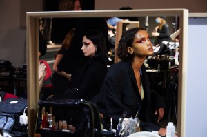 Backstage at Andreādamo RTW Fall 2022