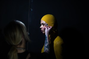 Backstage at Max mara RTW Fall 2022