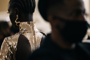 Backstage at Laquan Smith RTW Fall 2022