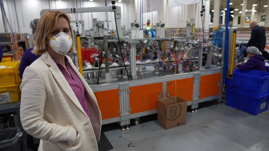 Shawmut Corp. hosted deputy USTR Sarah Bianchi in West Bridgewater, Mass., as part of a tour of textile facilities in New England.
