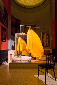 This parachute dress from the spring 2008 collection is displayed amidst Steven Meisel ad images.