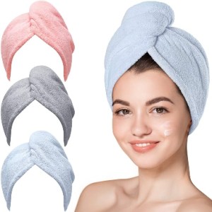 Hicober Microfiber Hair Towel 3-Pack