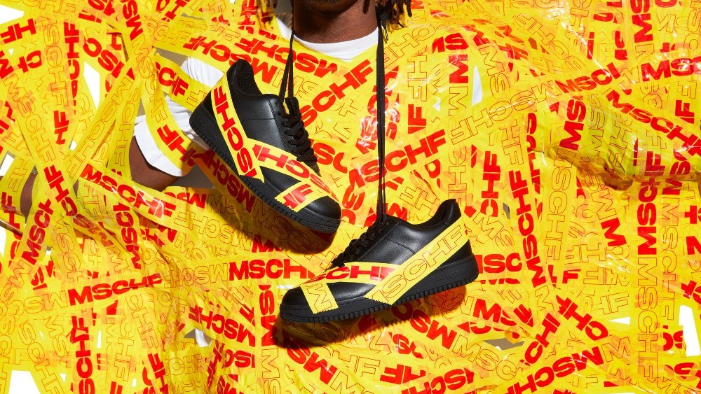 MSCHF’s latest sneaker, the Tap3, riffs on Nike’s Air Force 1, but strategically places tape over any spot where a logo might traditionally show up.