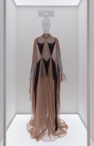 A 2021 dress by Jamie Okuma, an enrolled member of the La Jolla Band of Mission Indians.