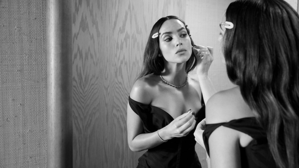 Adria Arjona gets ready for the "Morbius" premiere in Vivienne Westwood.