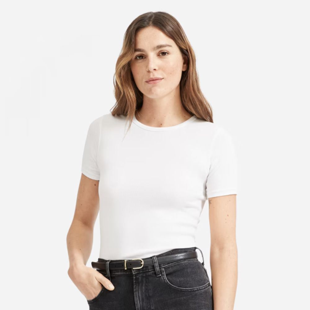 Everlane Pima Micro-Rib Crew Tee
