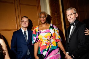 Steven Kolb, CaSandra Diggs and Stephen Lamar at the 2022 AAFA American Image Awards at the Plaza Hotel on April 26, 2022 in New York.
