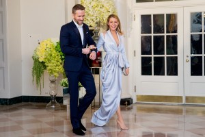 Actor Ryan Reynolds and entertainer Blake Lively, arrive for a State Dinner for Canadian Prime Minister Justin Trudeau, Thursday, March 10, 2016, at the White House in Washington. (AP Photo/Andrew Harnik)