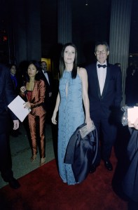 Actress Gwyneth Paltrow in Gucci and her father Bruce Paltrow atten the Metropolitan Museum Costume Institute "Rock Style" exhibition opening and gala on December 7, 1999.