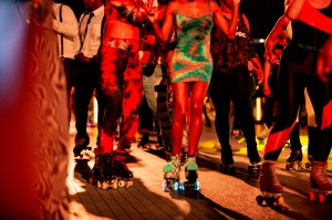 The scene at Flipper's Roller Boogie Palace NYC Opening at Rockefeller Center