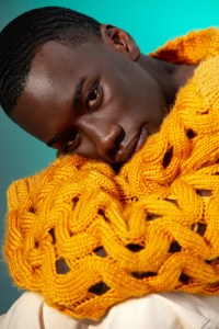 Advisry's hand-crocheted squiggle-knit sweater.