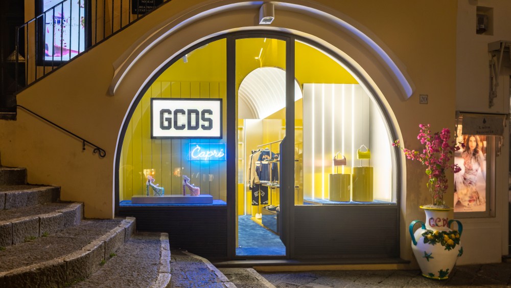 The GCDS store entrance in Capri, Italy.