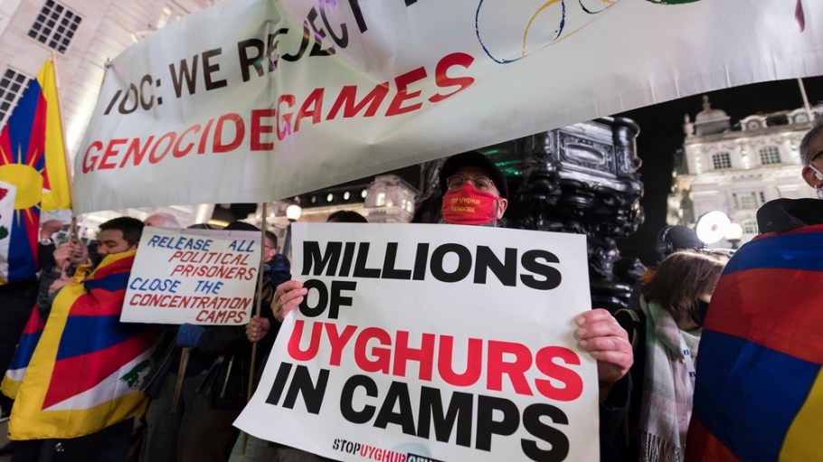 Protest Against Beijing 2022 Winter Olympics In London