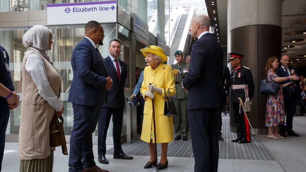 Queen Elizabeth visiting Paddington Station on the Elizabeth Line, which opens phase one on May 24.