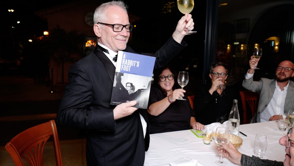 Thierry Frémaux toasting the launch of "A Rabbit's Foot."