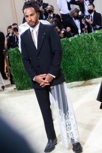 Lewis Hamilton at the Met Gala, 2021