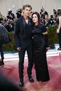 Austin Butler in Prada and Priscilla Presley in Prada