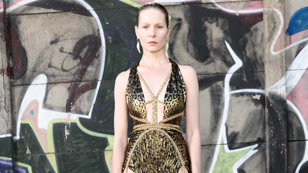 A look from the Roberto Cavalli couture capsule collection by Fausto Puglisi.