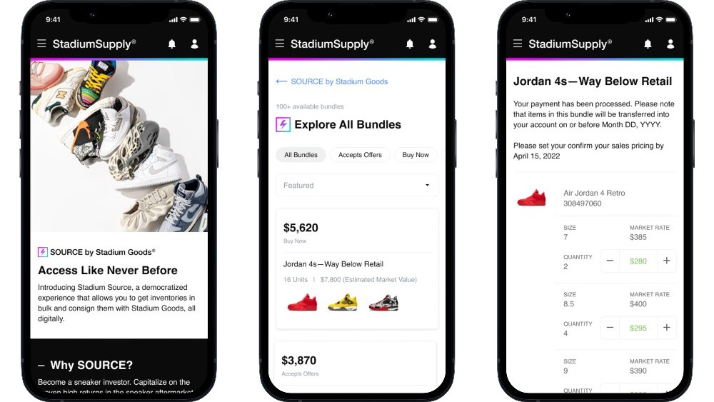 Source by Stadium Goods allows resellers to sell sneakers in bulk to each other