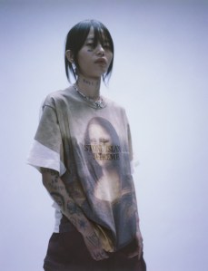 A look from the Stone Island/Supreme collection.
