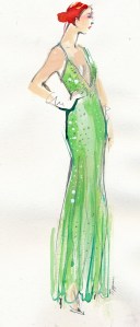Celine: All-over embroidered v-neck slip dress including 150,000 sequins, 75,000 tube beads and 53,300 flat glass stones made over 1,635 hours.