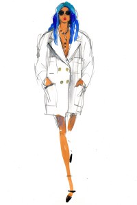 Chanel: White irridescent tweed coat with CHANEL accessories