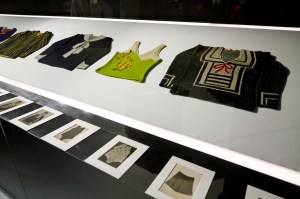 Schiaparelli’s debut knitwear designs on show at the Musée des Arts Décoratifs.