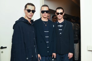 Backstage at Giorgio Armani Men’s Spring 2023