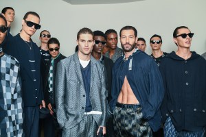 Backstage at Giorgio Armani Men’s Spring 2023