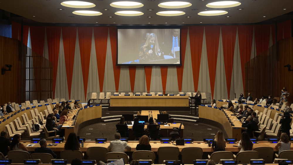 A view of the United Nations chamber where the Conscious Fashion and Lifestyle Network held its June 2022 meeting.