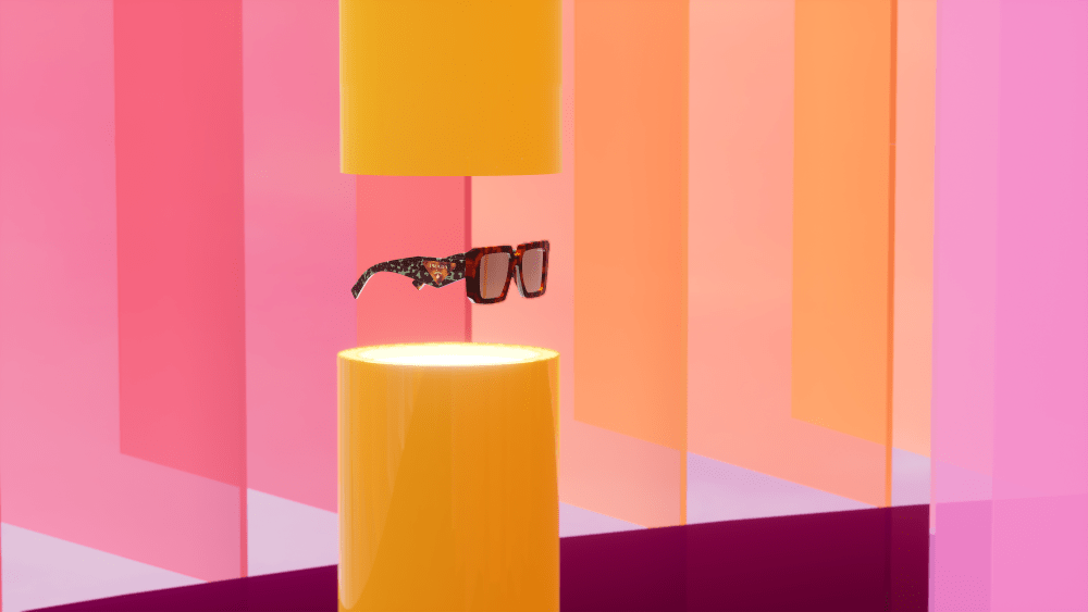 A still from inside the Sunglass Hut Utopia virtual store.