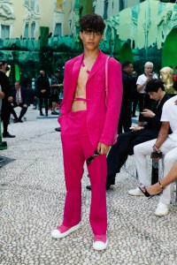 Front row at Versace Men's Spring 2023