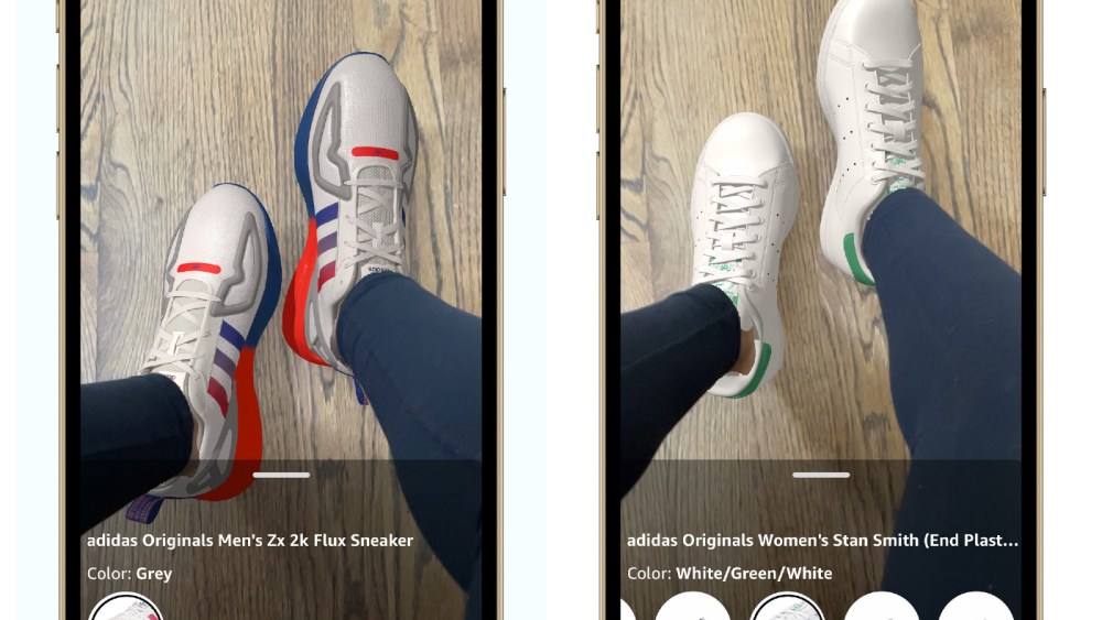 Amazon Fashion's iOS app users can use a virtual try-on experience to digitally model footwear from Adidas, Superga, Puma and other brands.