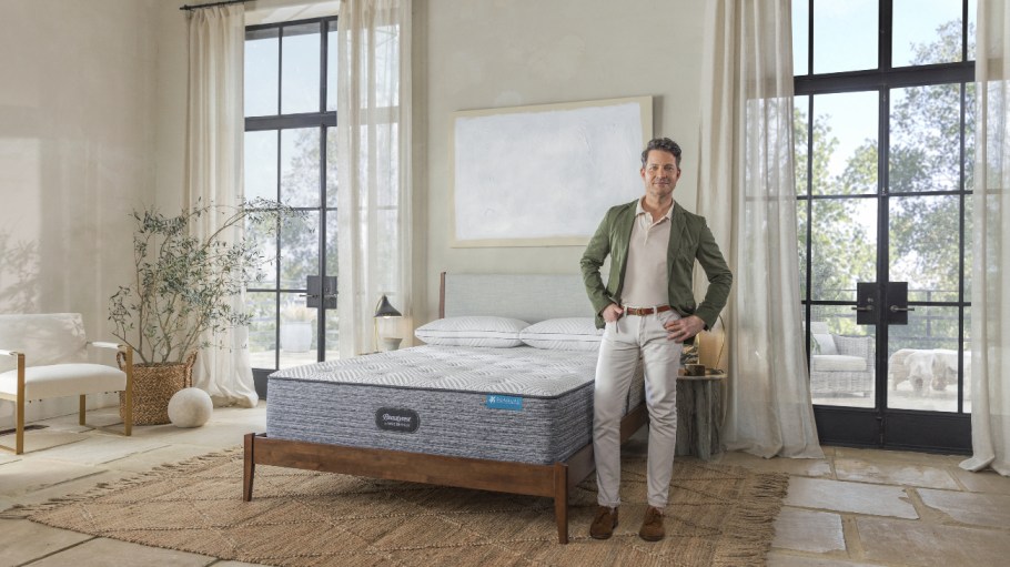 Celebrity designer Nate Berkus launched a new bedding collection with Beautyrest.